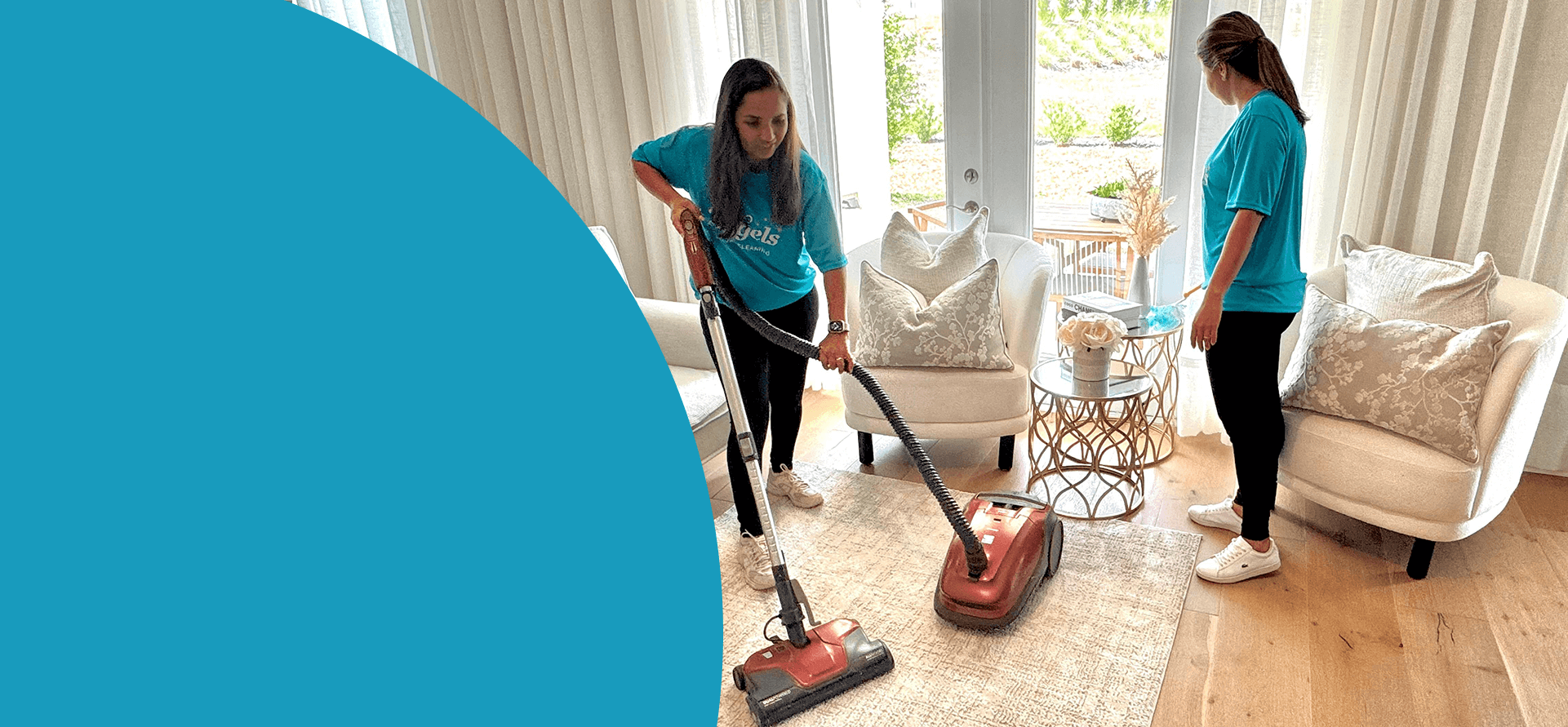 Mates and partners Go Angels Cleaning Working